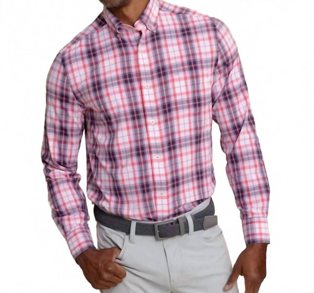 NEW SOUTHERN TIDE willowbrook plaid intercoastal sport shirt in snapper